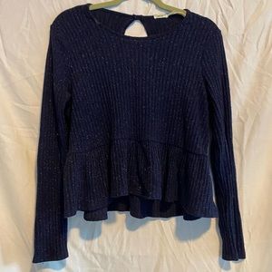 Urban Outfitters Kimchi Blue Navy Sparkle Babydoll Sweater